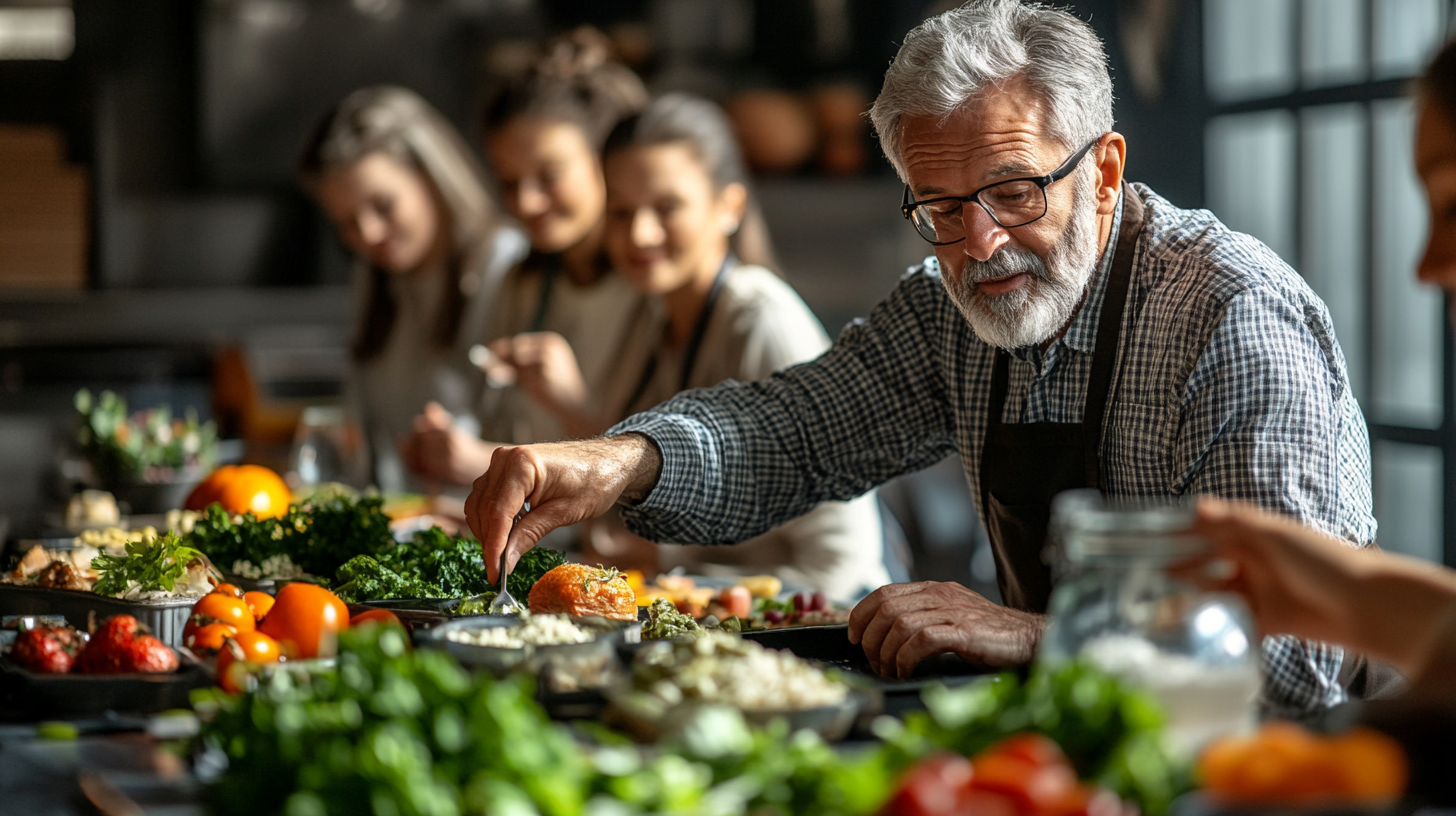 Старше подружжя планує здорове харчування з використанням планшета